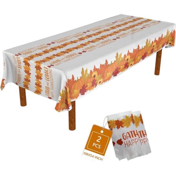 Thanksgiving Tablecloth 2 Pack 54" X 108" Fall Party Supplies Pumpkins - Picture 1 of 6